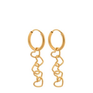 gold plated oorbellen Connected Hearts