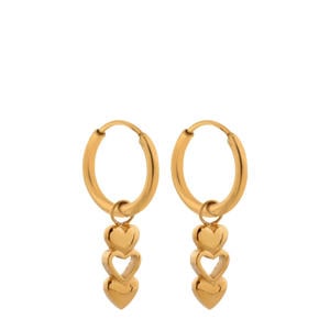 gold plated oorbellen Open Heart Hoops