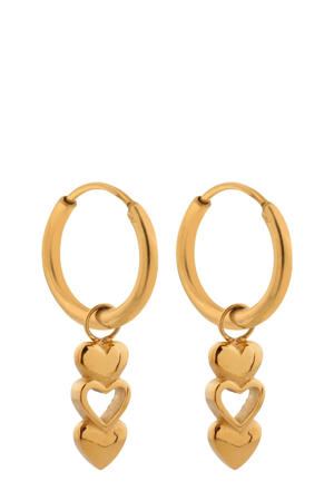 gold plated oorbellen Open Heart Hoops