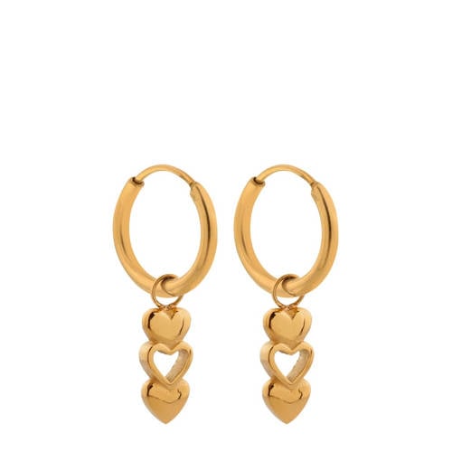 Label Kiki gold plated oorbellen Open Heart Hoops afbeelding
