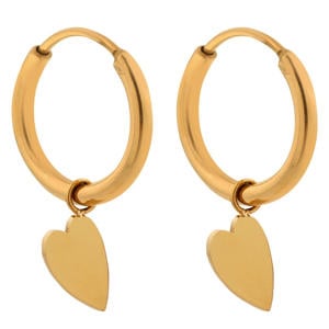 gold plated oorbellen Heart Hoops
