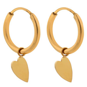 gold plated oorbellen Heart Hoops