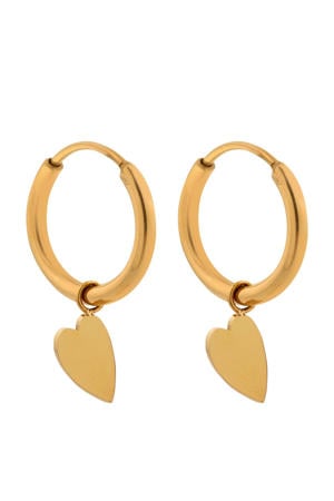 gold plated oorbellen Heart Hoops
