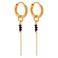 Label Kiki gold plated oorbellen Black Chain Hoops