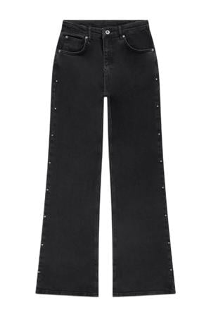 wide leg high waist jeans black denim