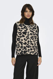 thumbnail: ONLY gilet ONLBABY met panterprint beige/zwart