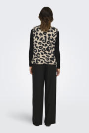 thumbnail: ONLY gilet ONLBABY met panterprint beige/zwart