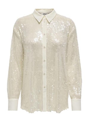 blouse pailletten ONLCARIN crème