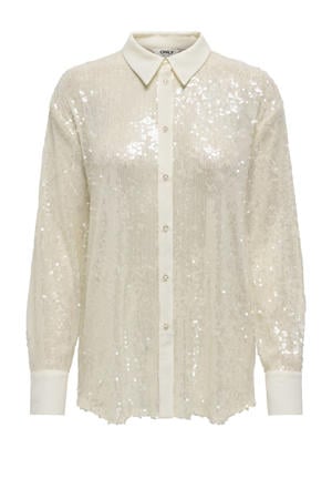 blouse pailletten ONLCARIN crème