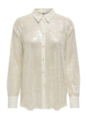 blouse pailletten ONLCARIN crème