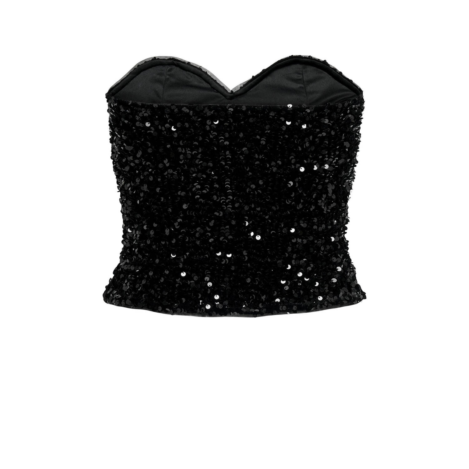 Only Shaped fit korte top met pailletten model 'CONFIDENCE'
