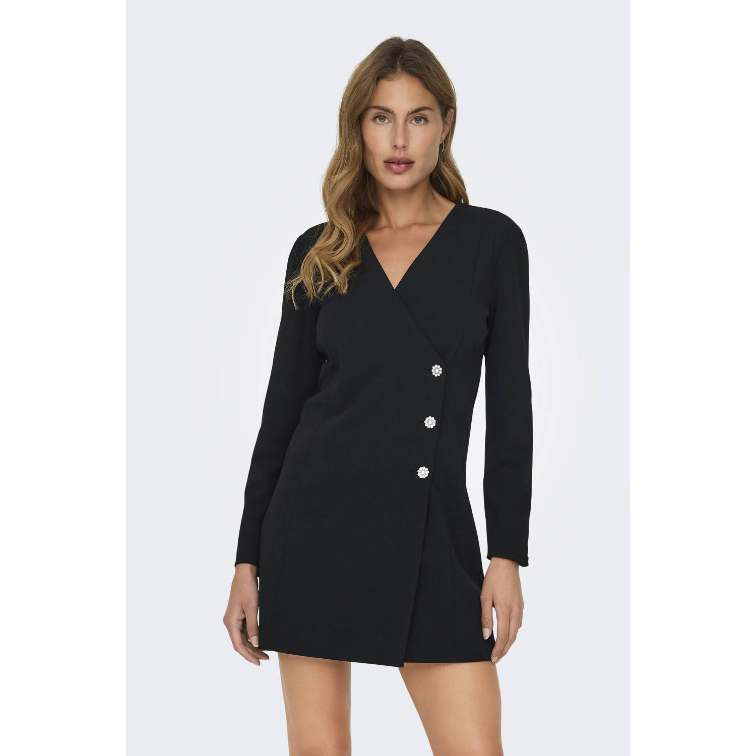 Only Korte Polyester Blend Jurk Collectie Black Dames