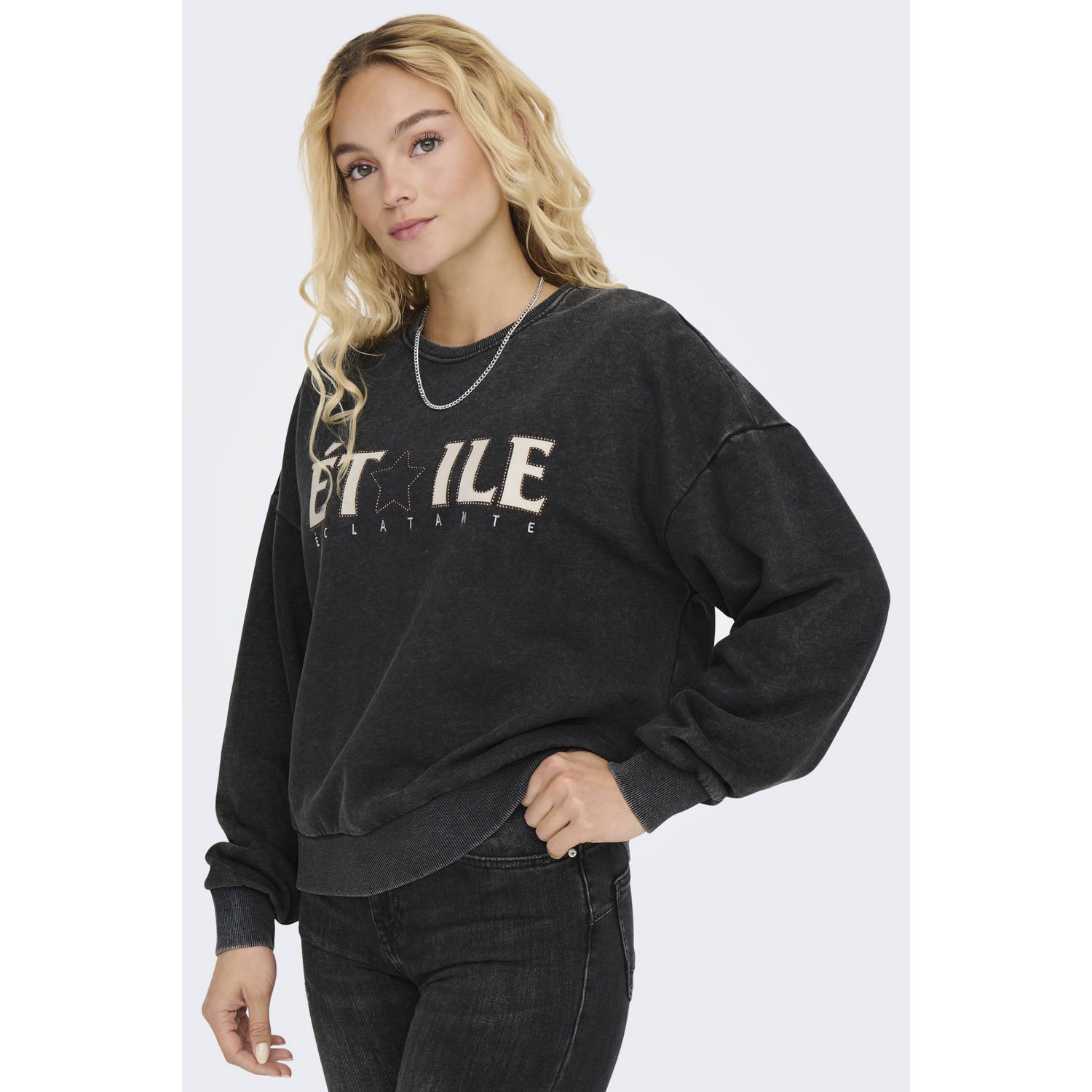 Only Sweatshirt ONLPENELOPE L S BEADS O-NECK SWT