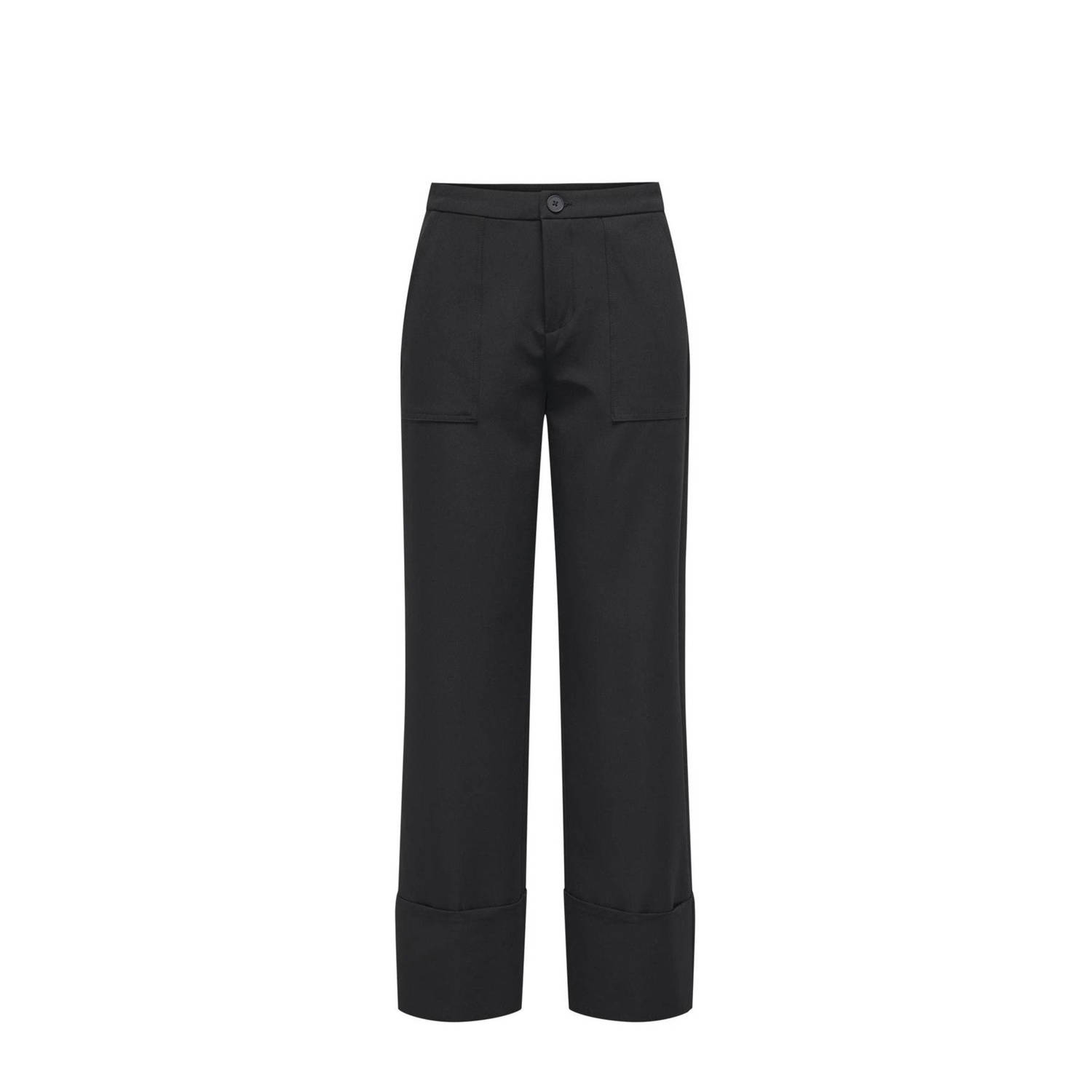 ONLY high waist straight fit pantalon ONLORIDA zwart