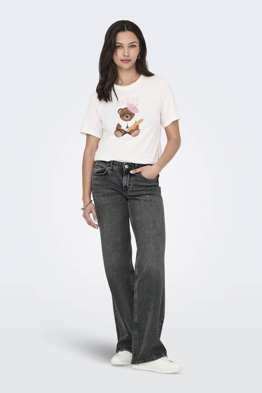 ONLY low waist wide leg jeans ONLJUICY grey denim