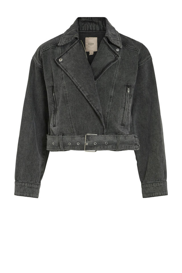 ROUGE EDIT bikerjack grey denim