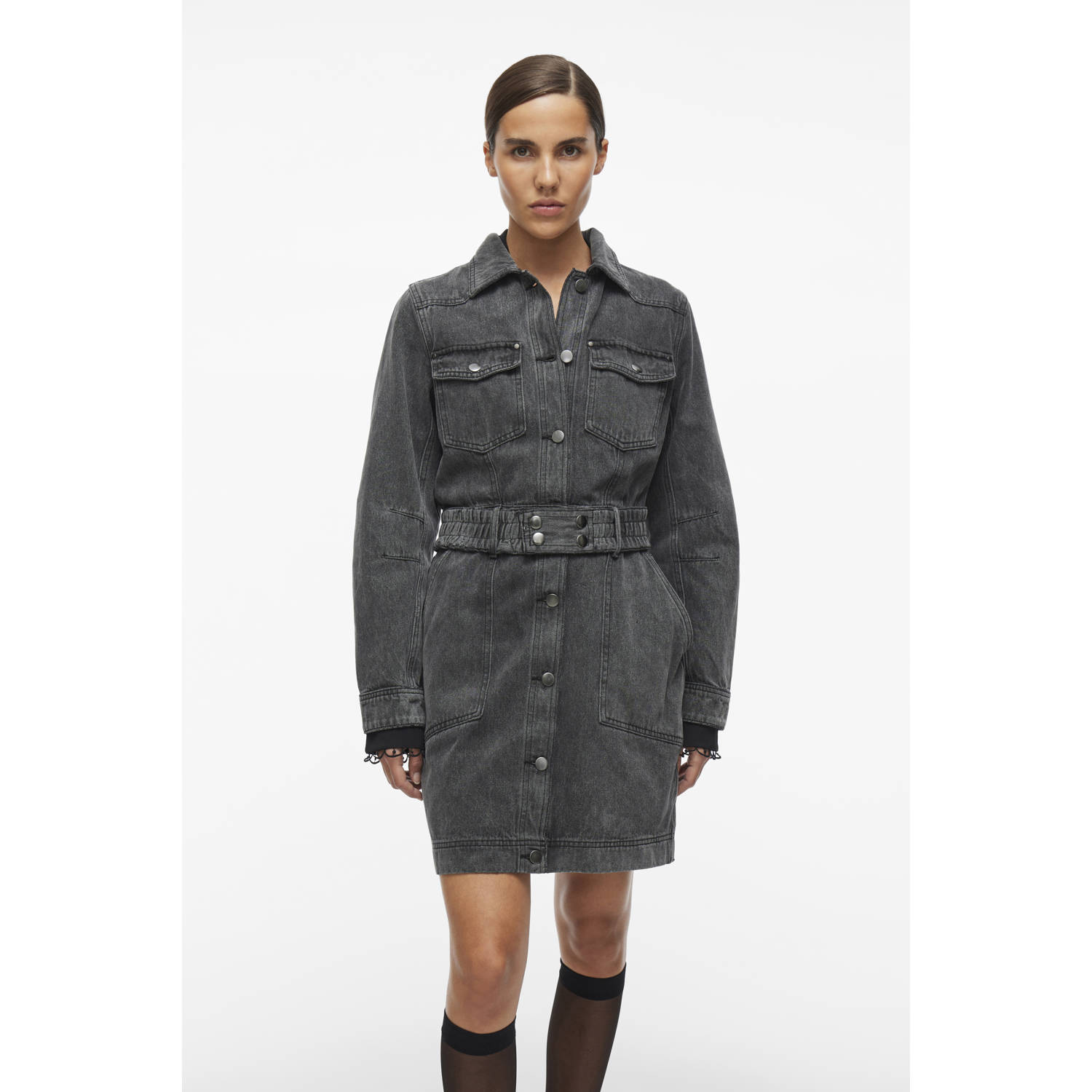 ROUGE EDIT spijkerjurk grey denim