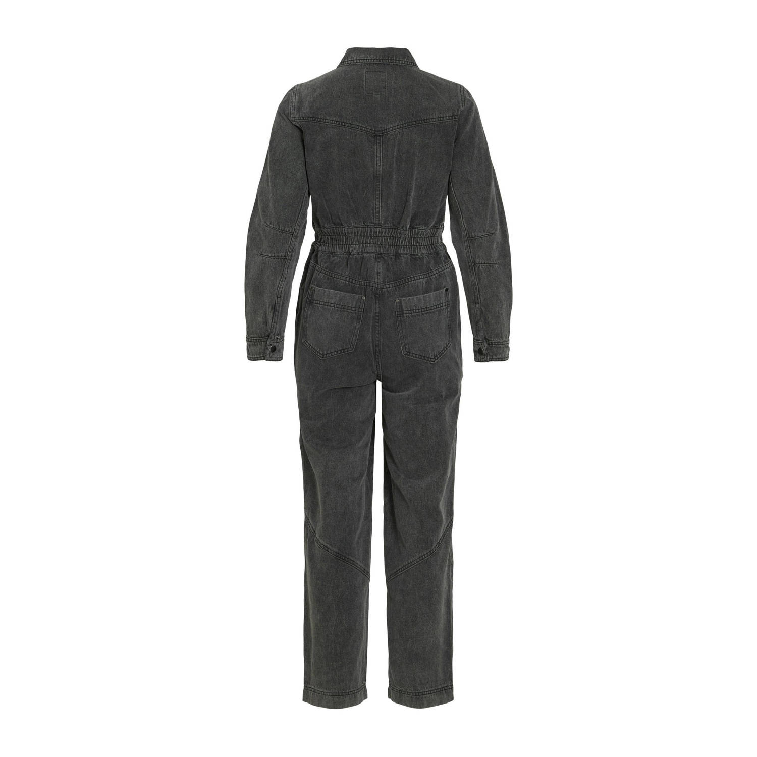 ROUGE EDIT denim straight jumpsuit black denim