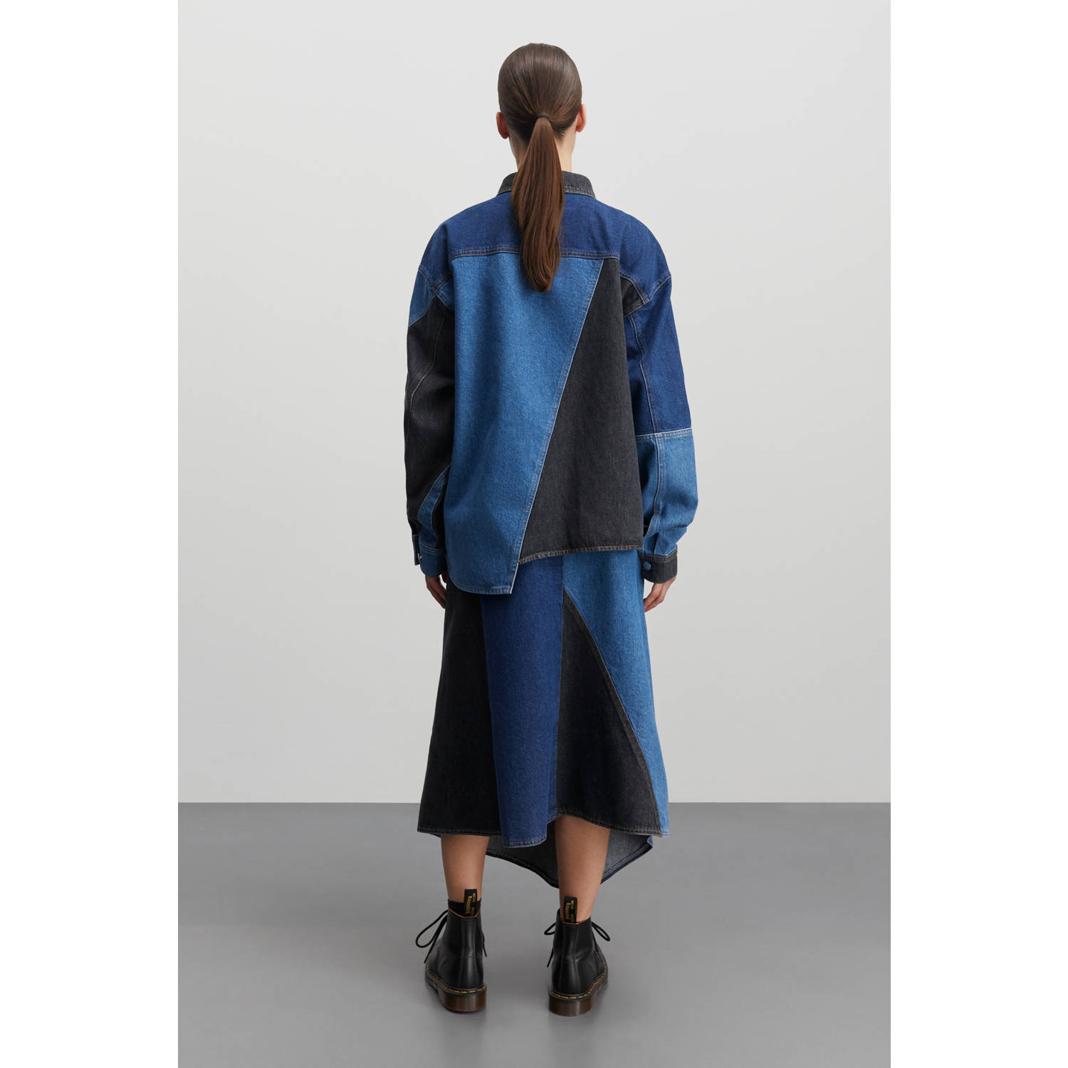 MADS NØRGAARD COPENHAGEN denim blouse Patch Denim Gisli Shirt blauw