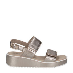 Eileen  leren sandalen taupe metallic