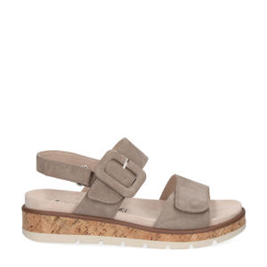 Blue  suède sandalen taupe