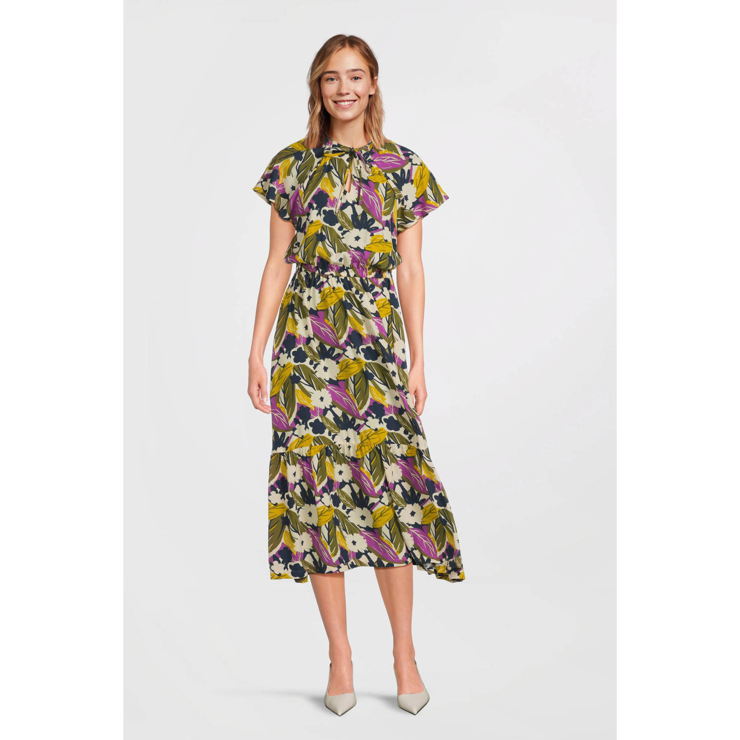 Imagine maxi crinkle jurk bloemenprint