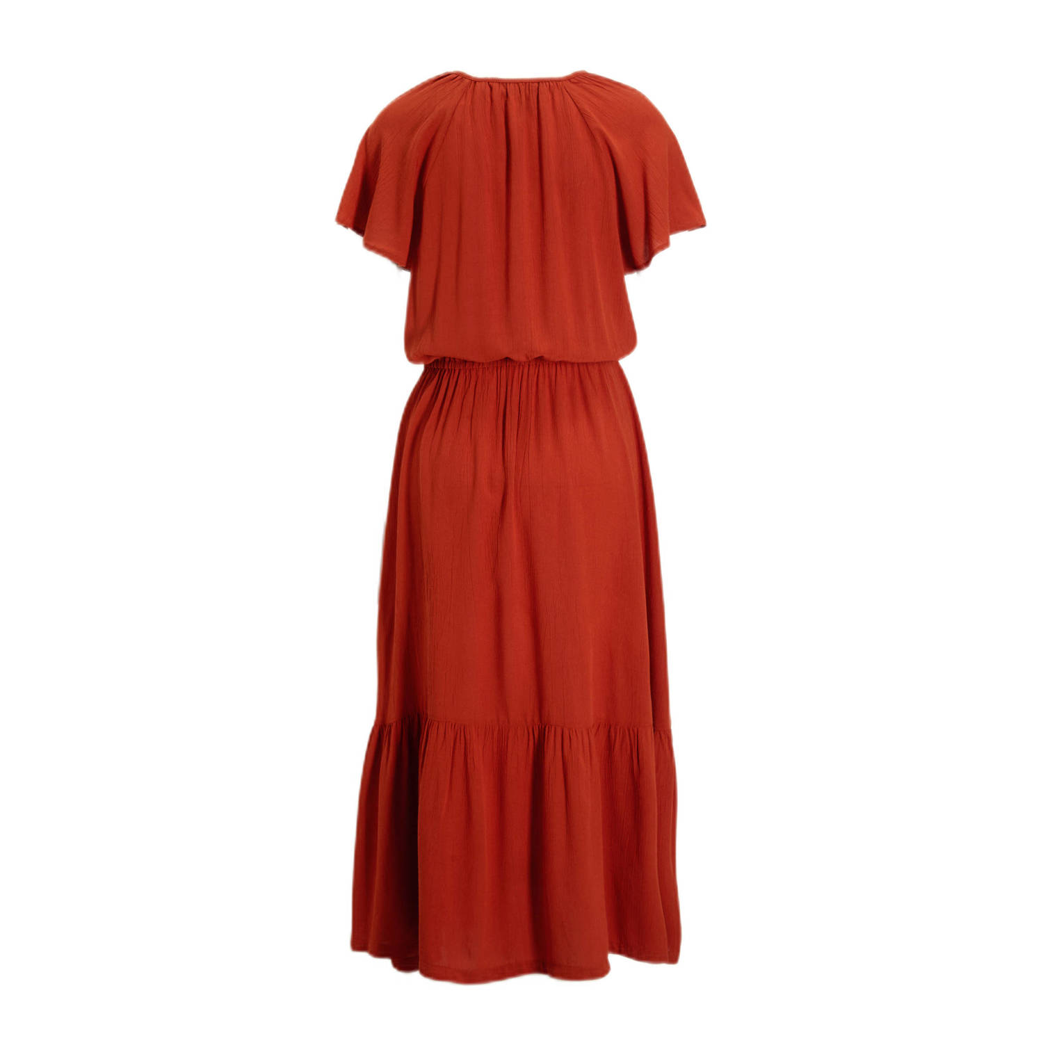 Imagine maxi crinkle jurk terracotta