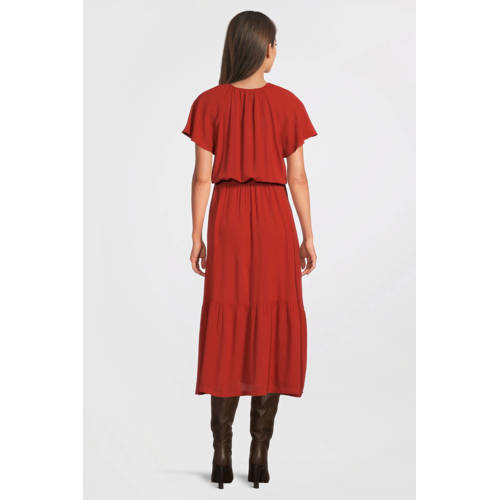 Imagine maxi crinkle jurk terracotta afbeelding