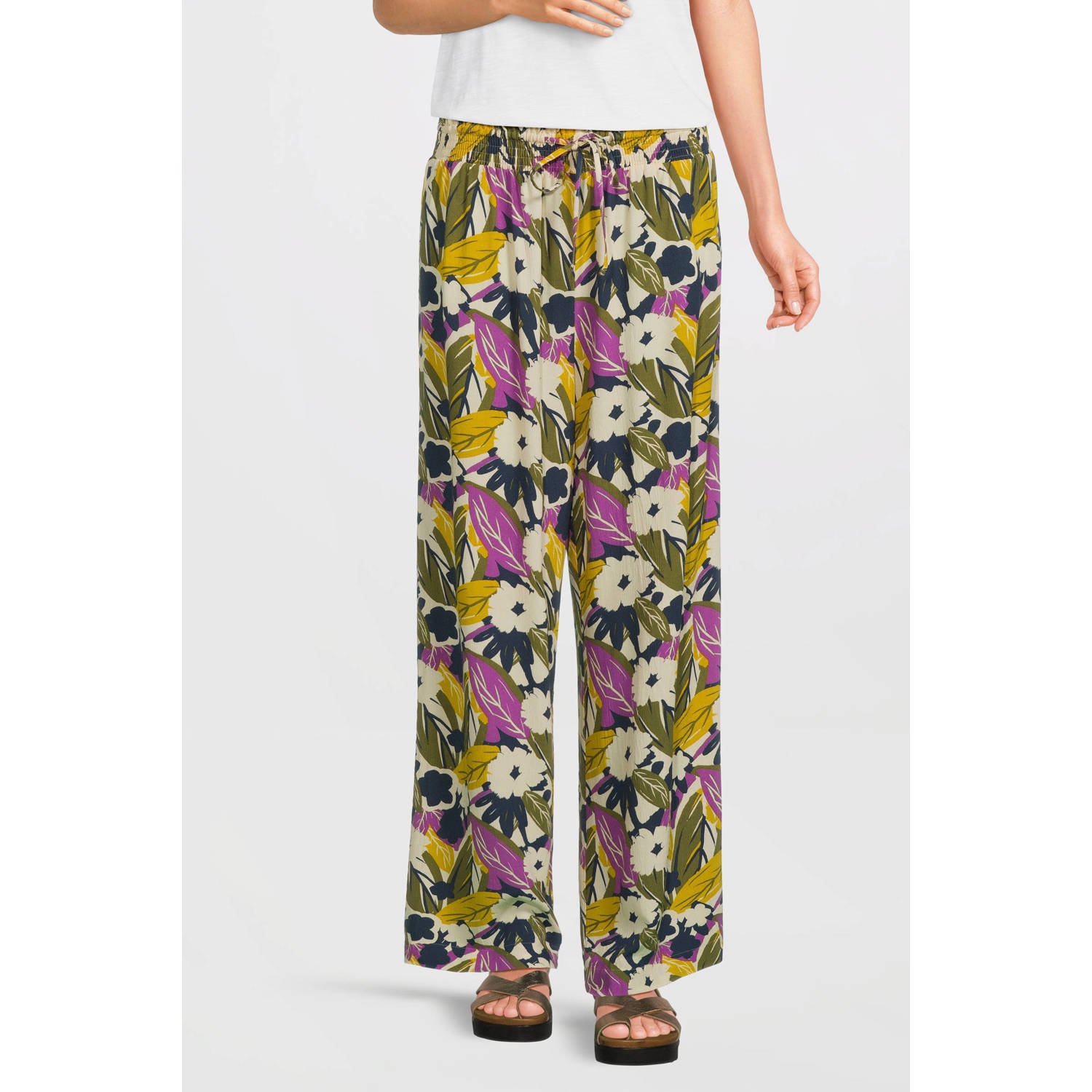 Imagine crinkle wide leg broek met bloemenprint