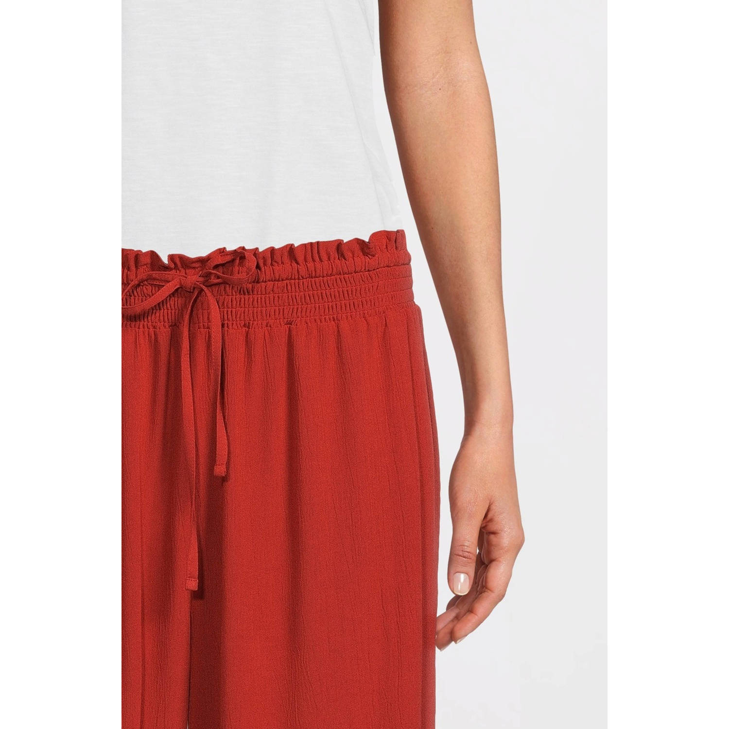Imagine crinkle wide leg broek terracotta