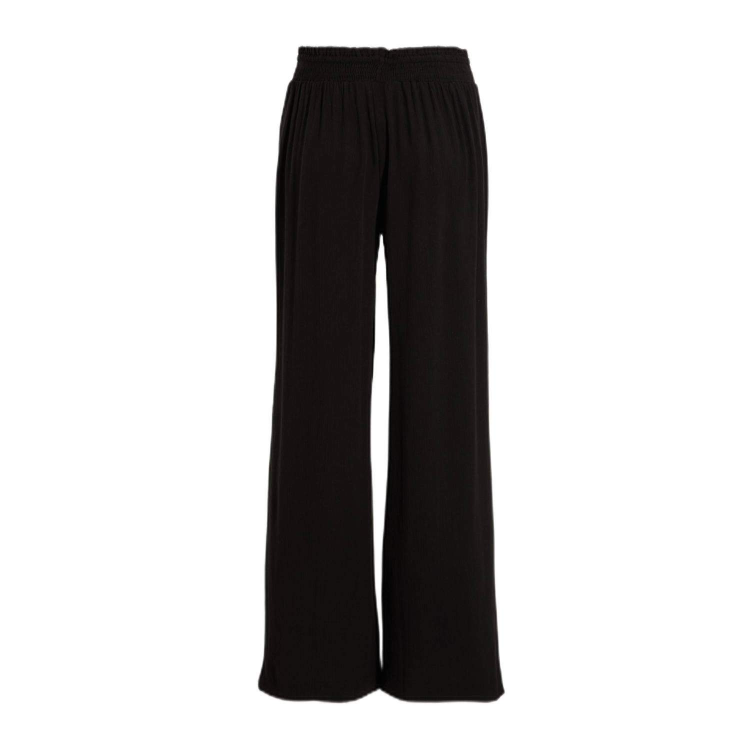 Imagine crinkle wide leg broek zwart