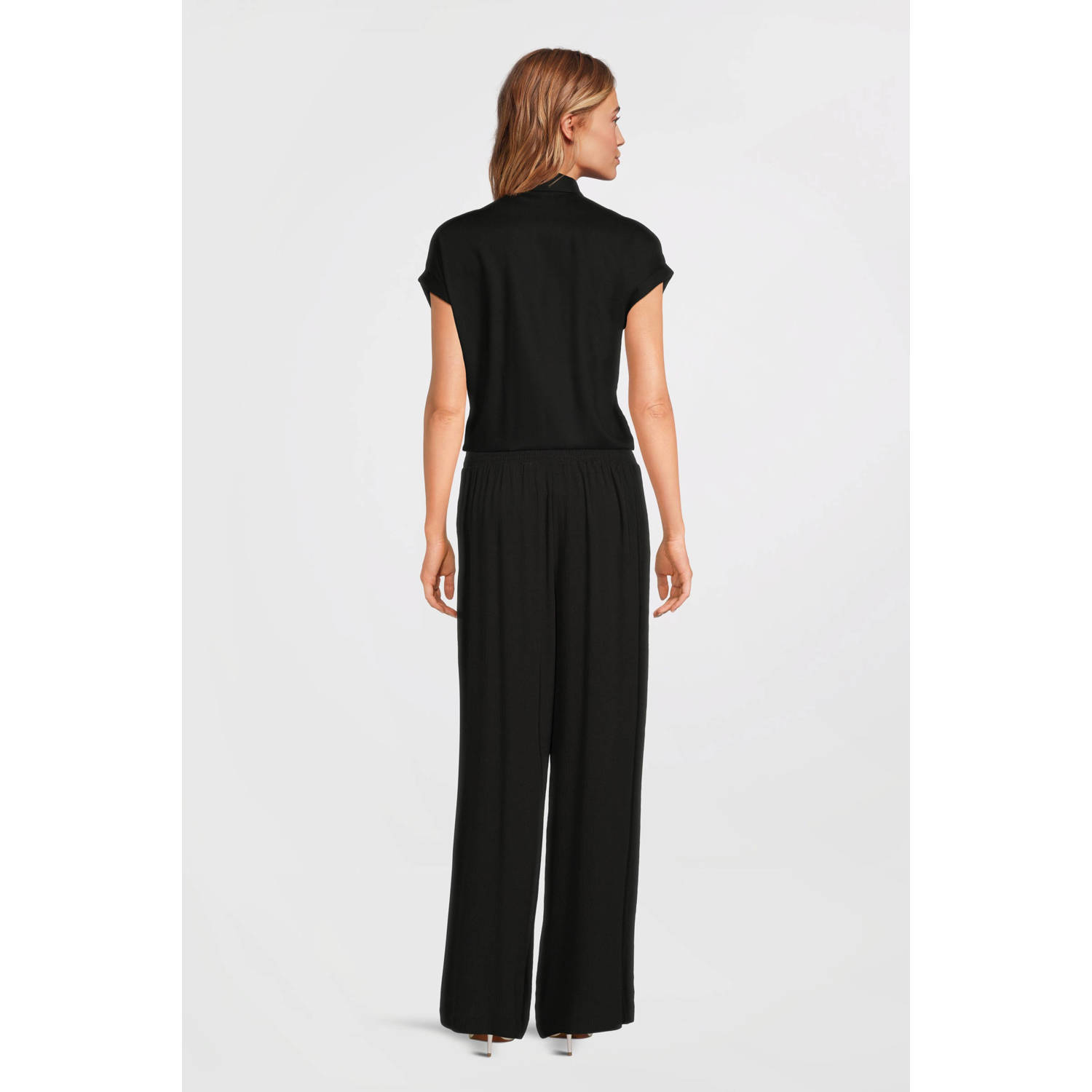 Imagine crinkle wide leg broek zwart