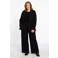 YOEK rechtvallende blazer met all over print en strass steentjes zwart