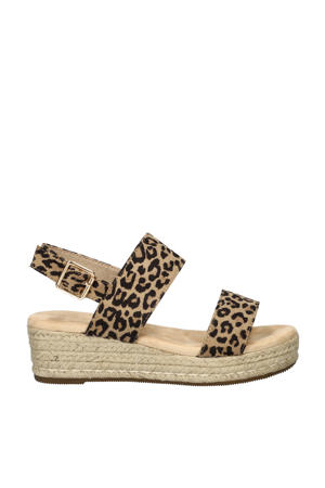   espadrilles met panterprint beige/zwart