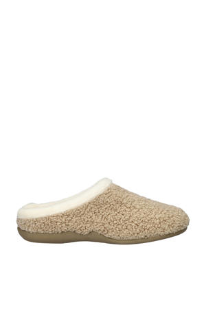 teddy pantoffels beige
