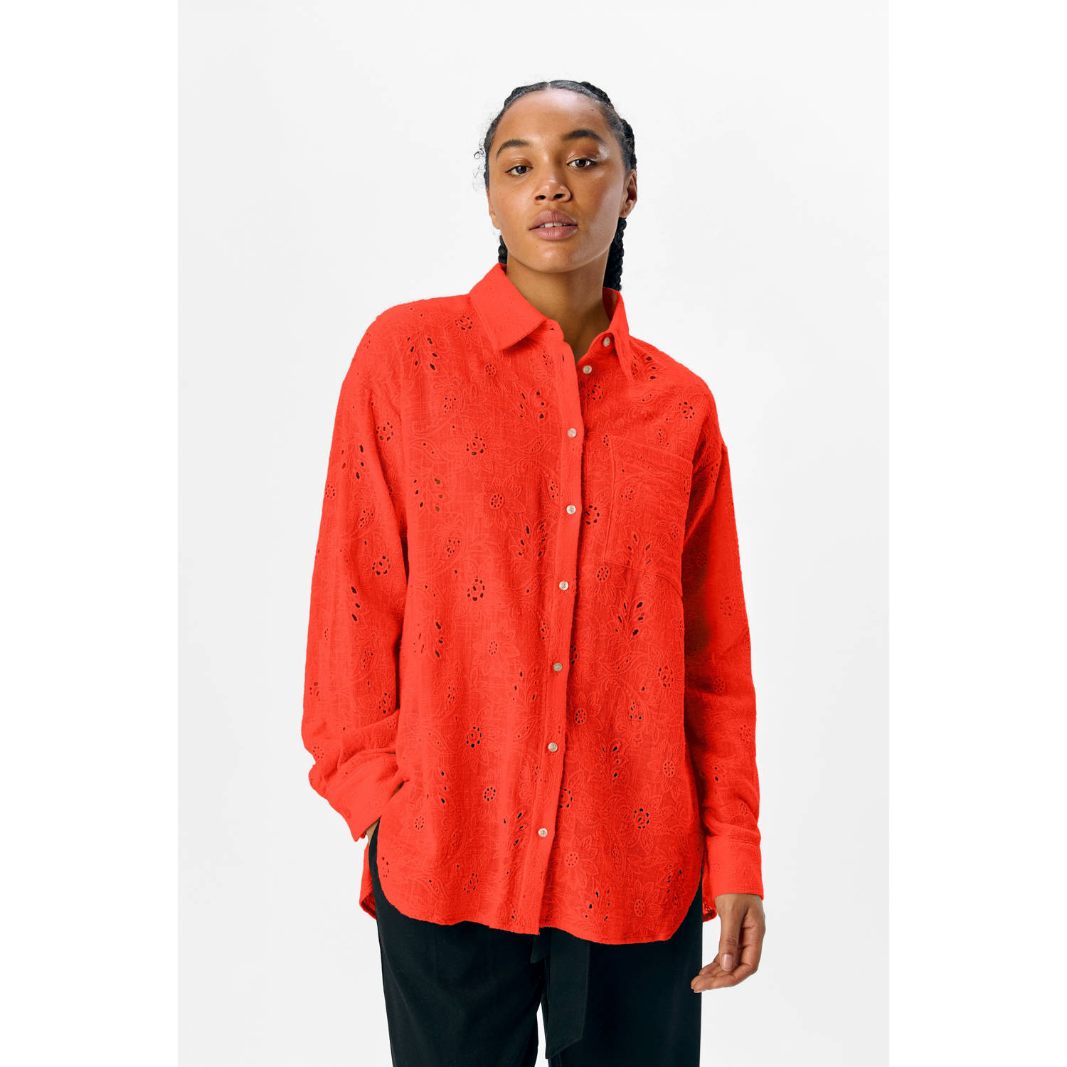 OBJECT blouse oranje broderie