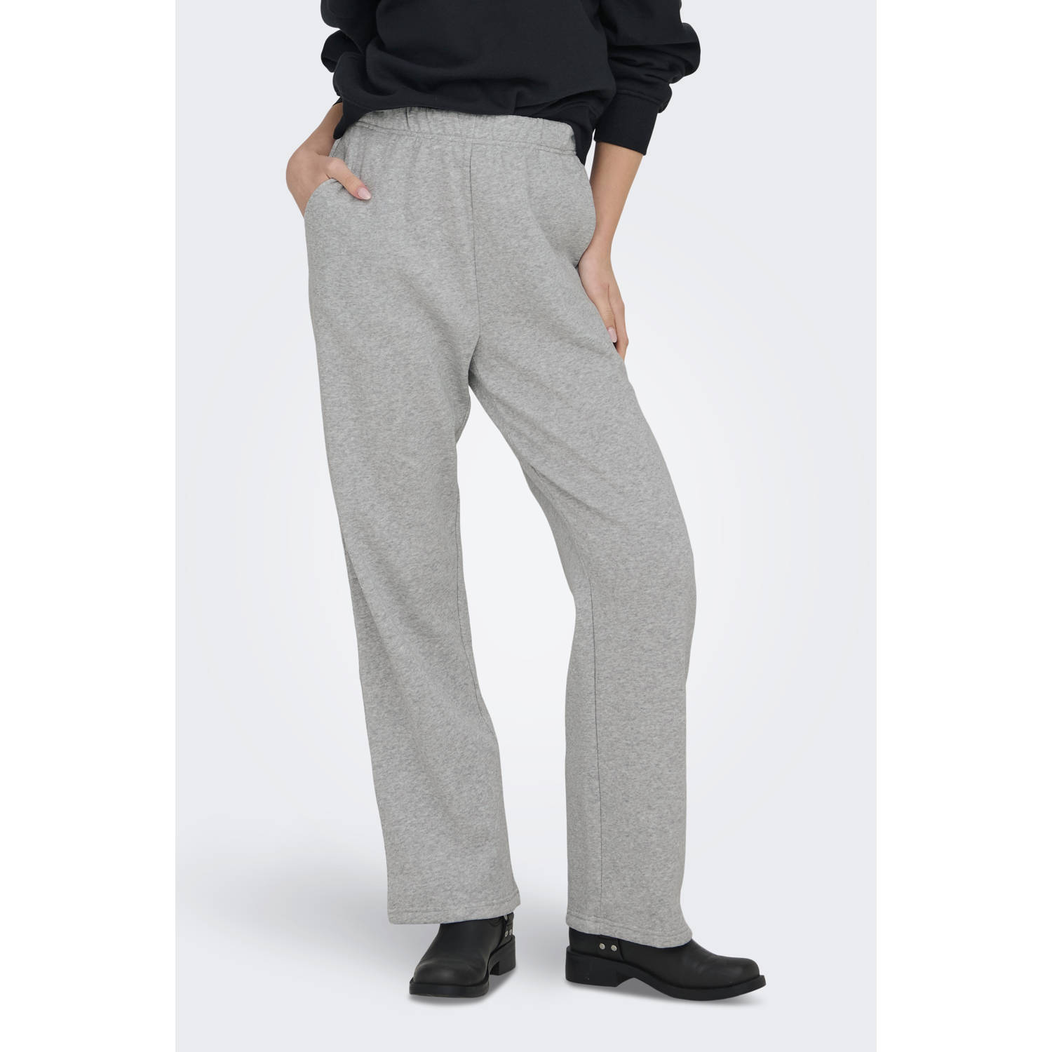 ONLY straight fit joggingbroek lichtgrijs