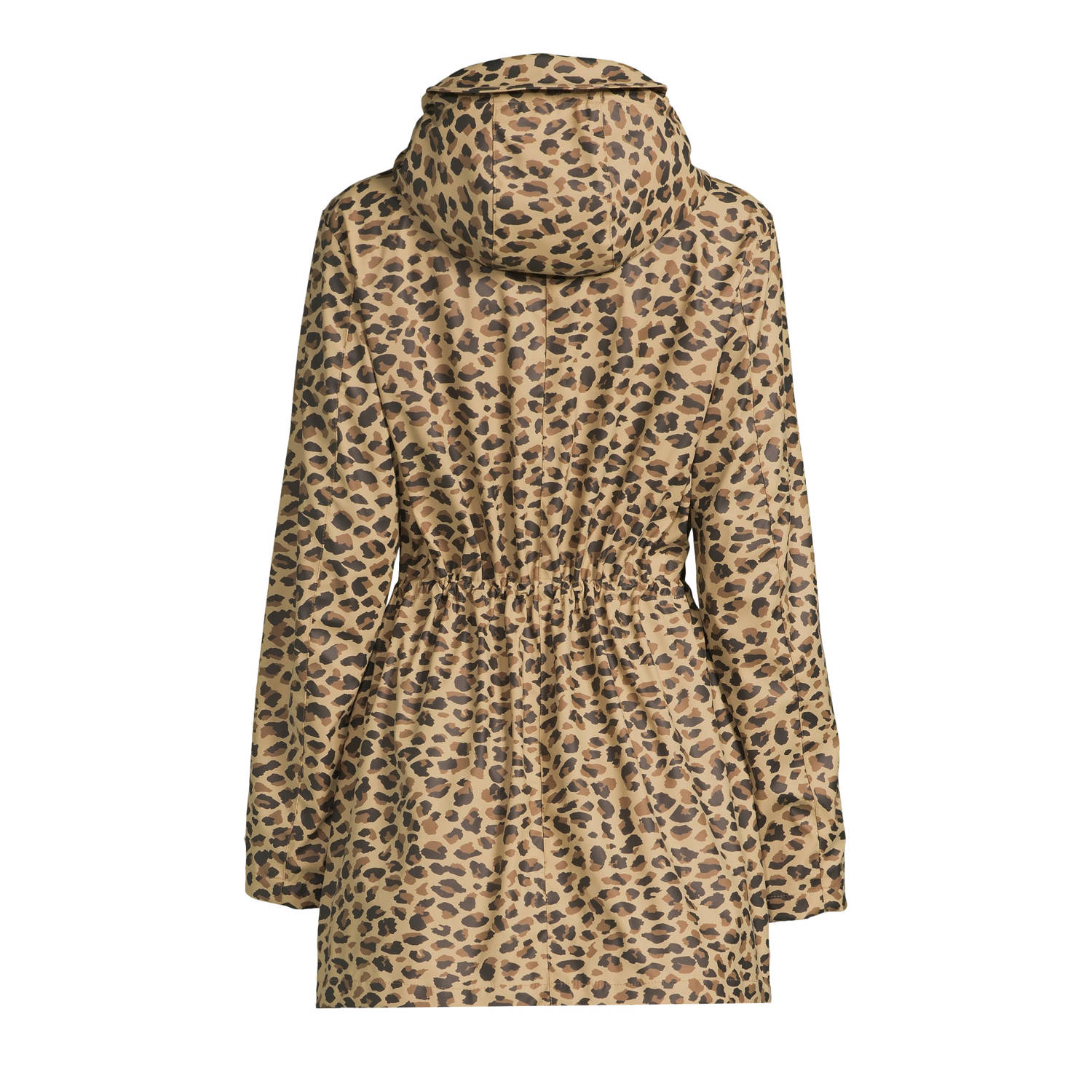 anytime regenjas met capuchon leopard print