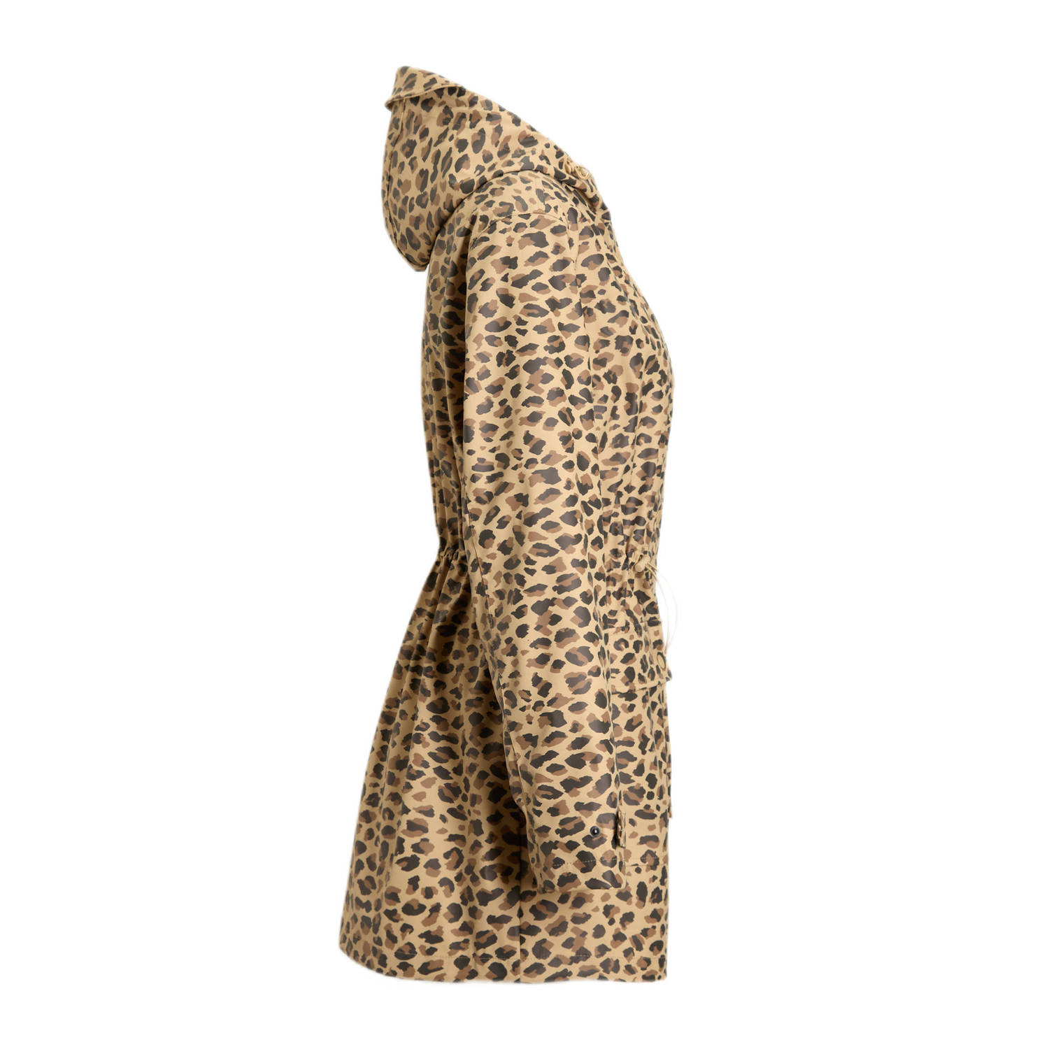anytime regenjas met capuchon leopard print