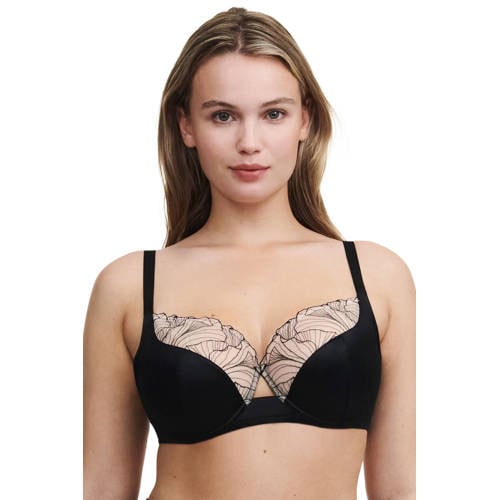 Chantelle Pulp niet-voorgevormde beugelbh Tattoo Love zwart/beige afbeelding