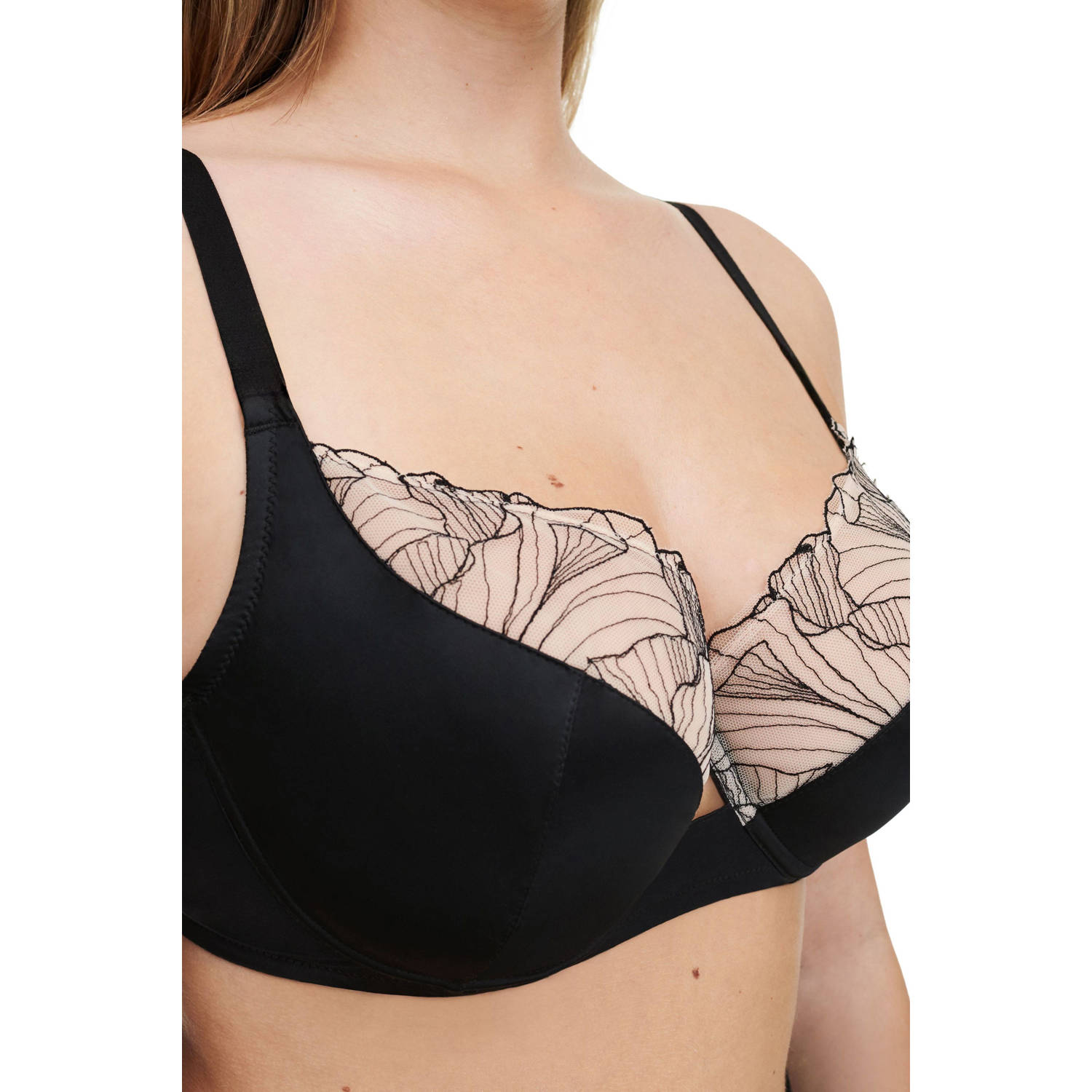 Chantelle Pulp niet-voorgevormde beugelbh Tattoo Love zwart beige