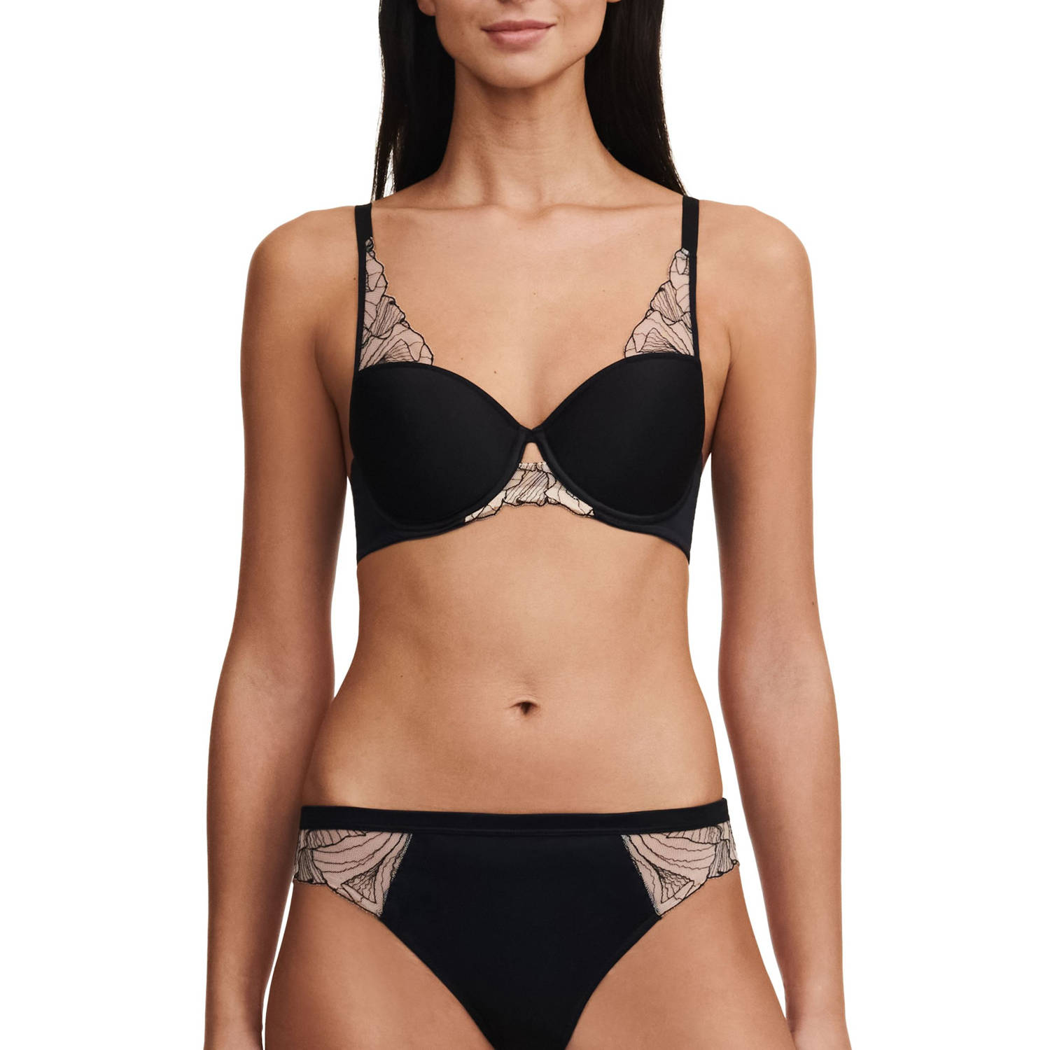 Chantelle Pulp voorgevormde beugelbh Tattoo Love zwart beige