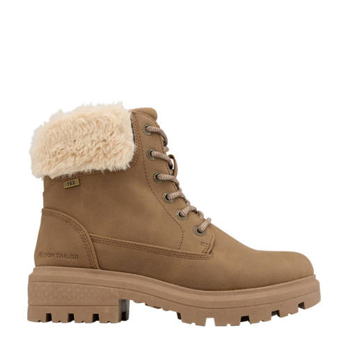 Tom Tailor gevoerde veterboots bruin afbeelding