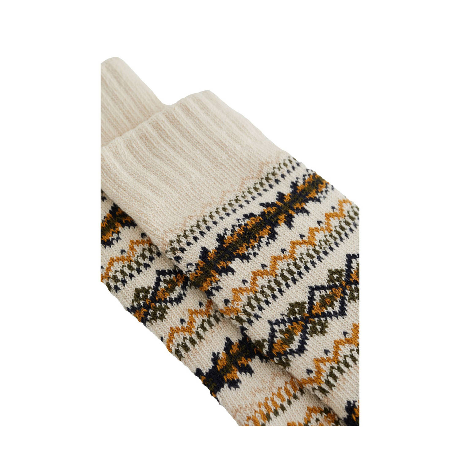 WE Fashion sokken met all over print beige