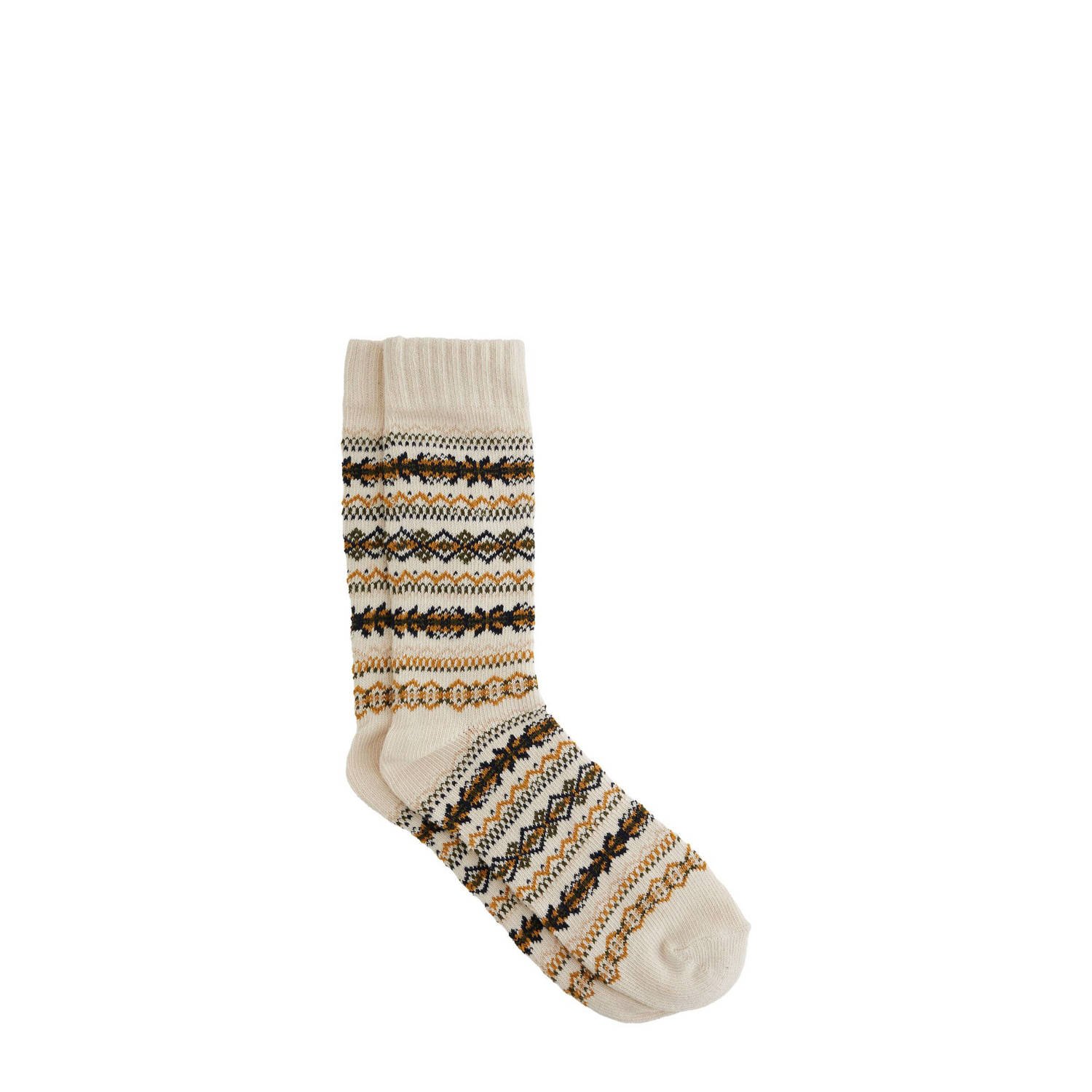 WE Fashion sokken met all over print beige