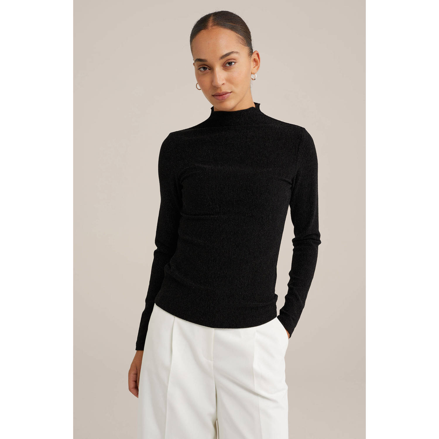 WE Fashion gebreide trui zwart