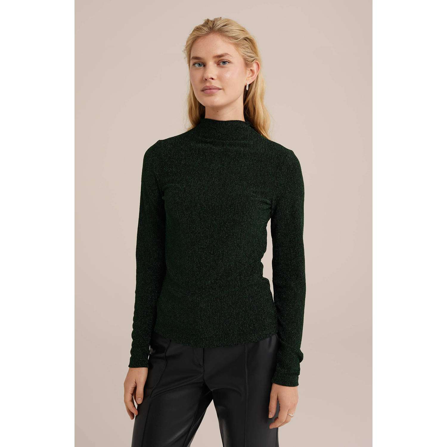 WE Fashion gebreide trui donkergroen