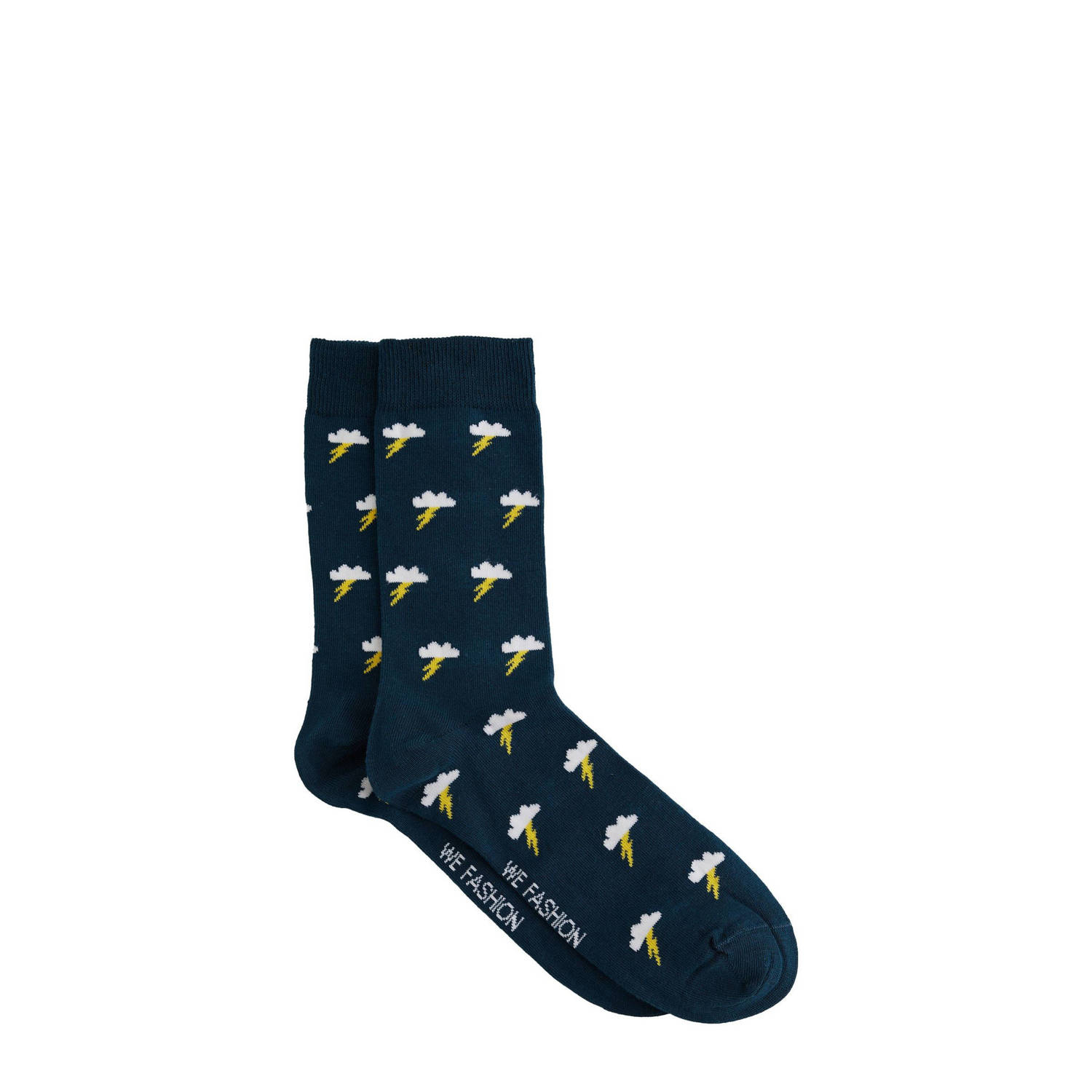 WE Fashion sokken met all over print donkerblauw