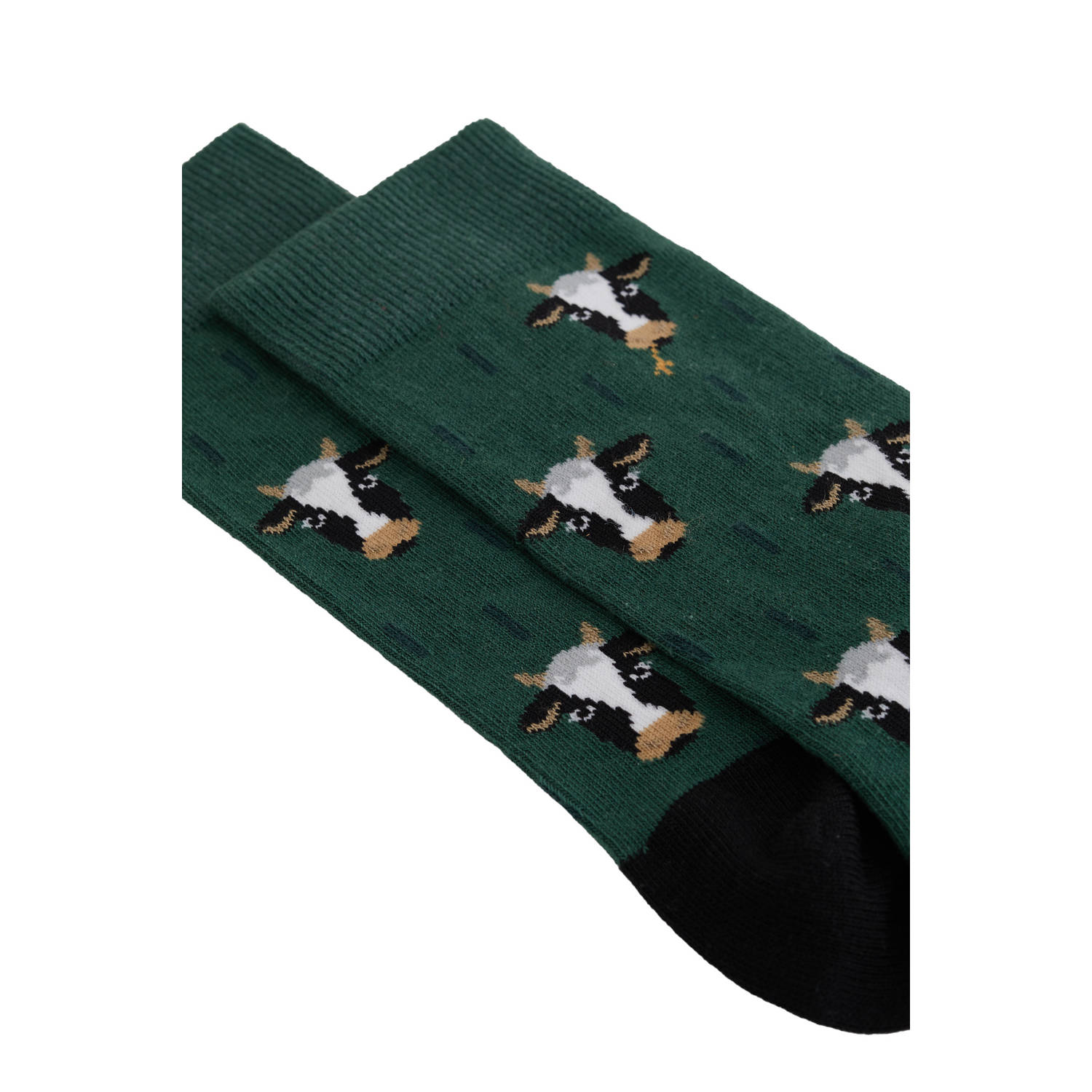 WE Fashion sokken met all over print donkergroen