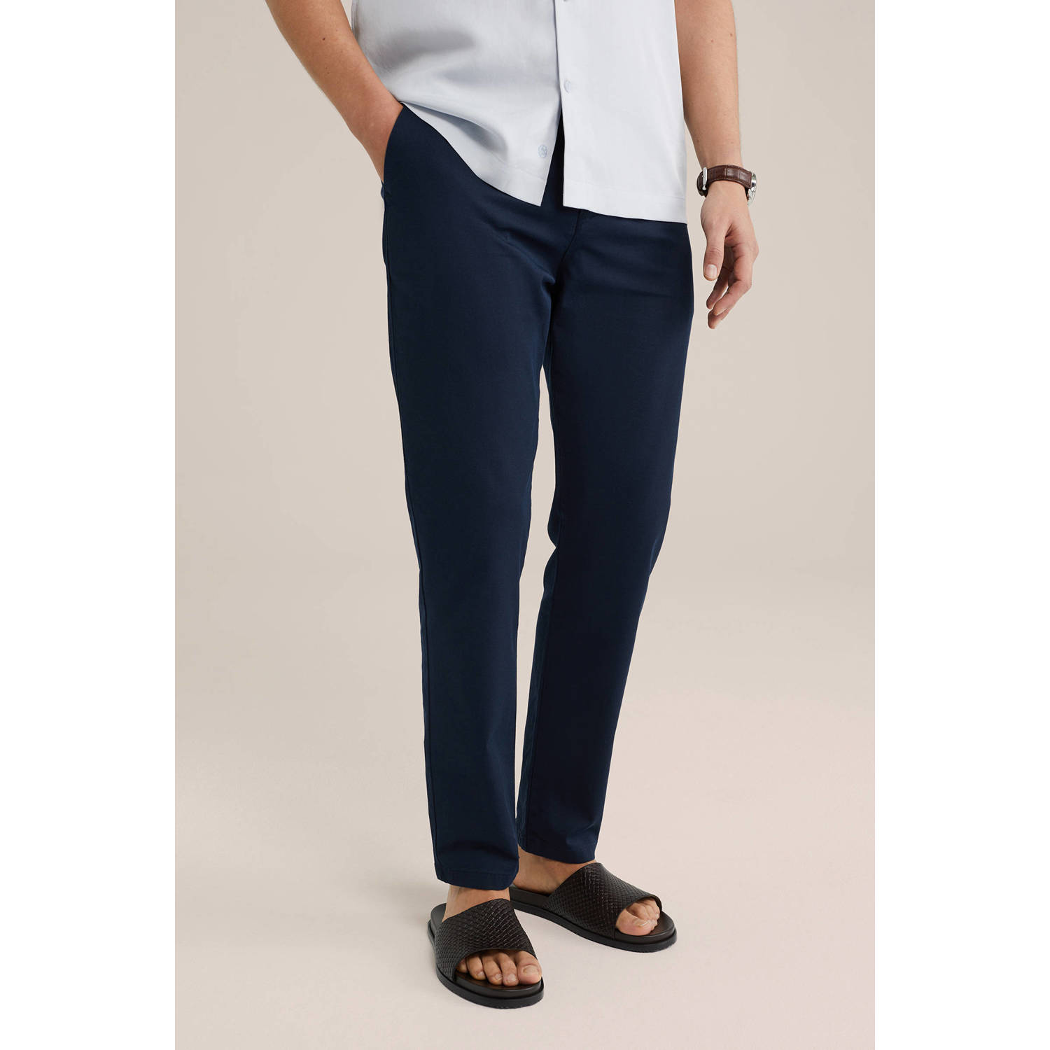 WE Fashion tapered fit chino heavy blue